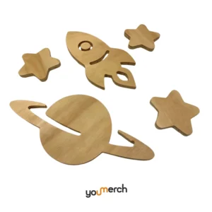 Cuadro infantil galaxia 5 pzas